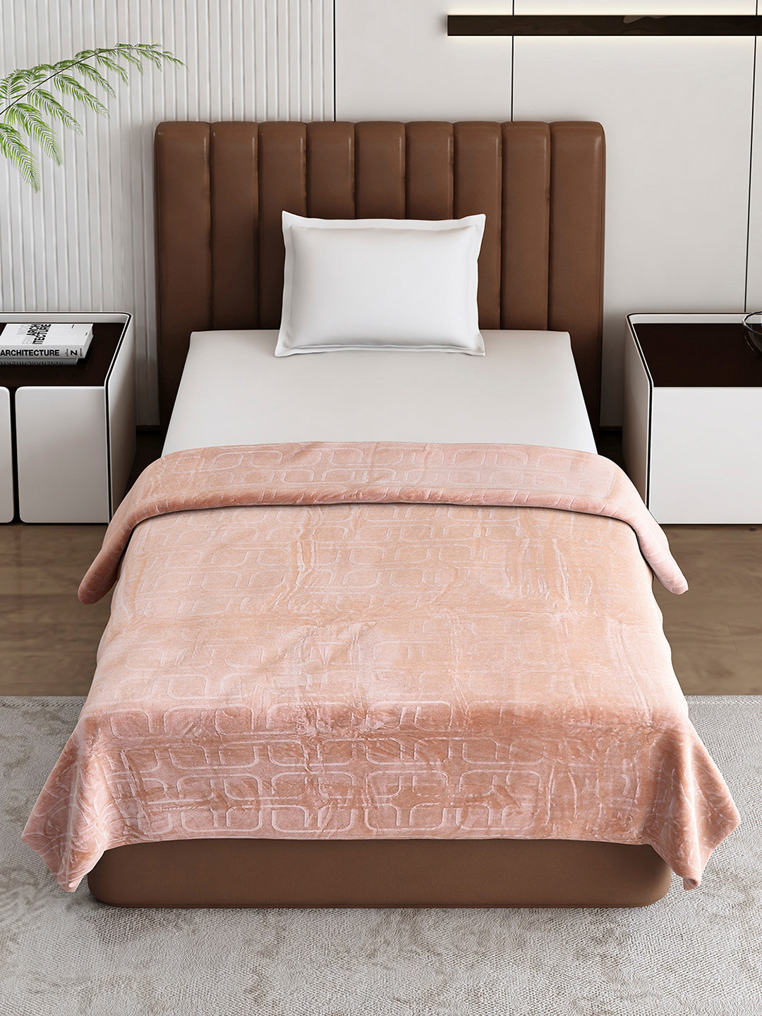 Printed Single Bed 210 GSM Blanket for AC Room - (Terra)