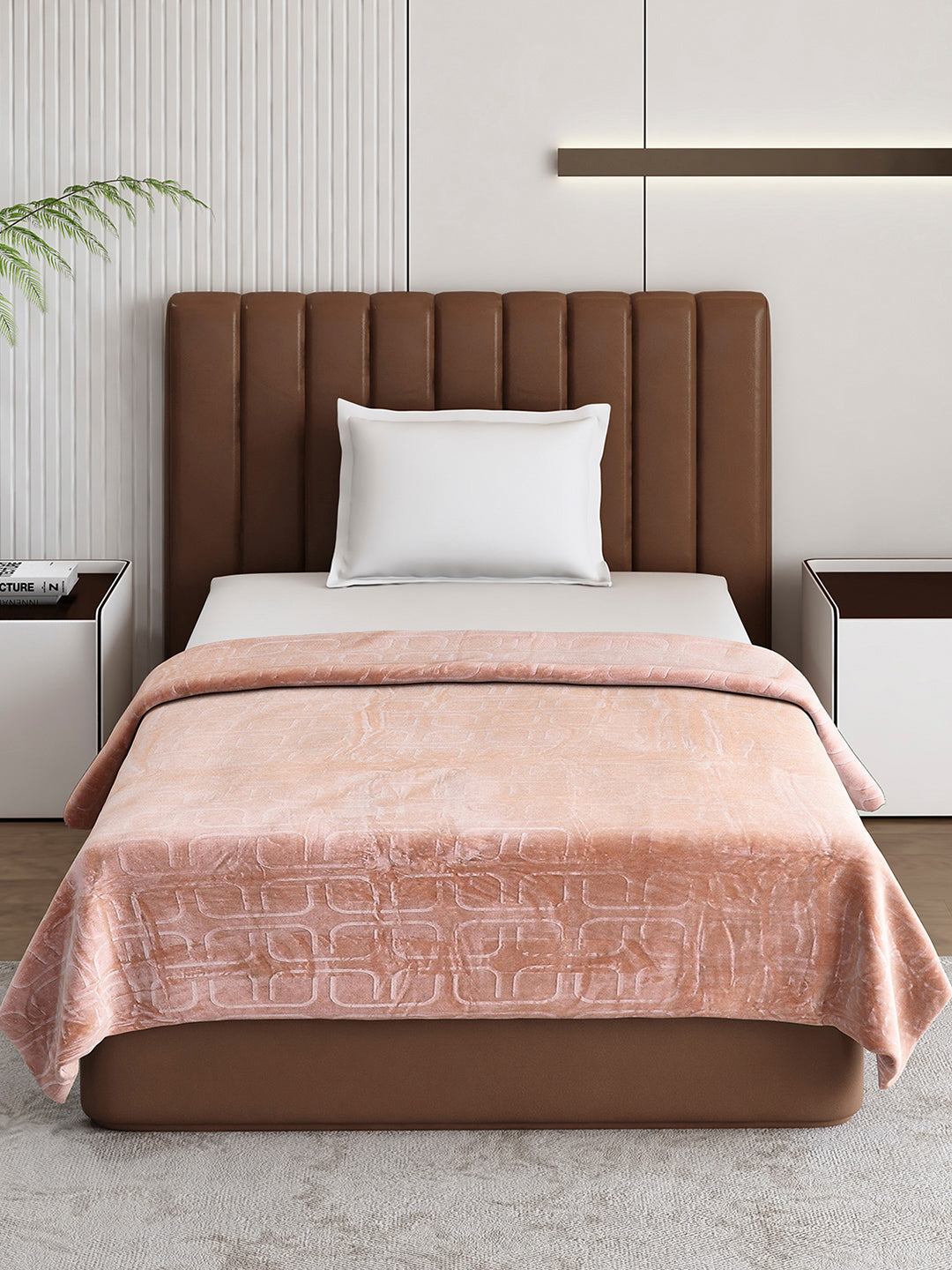 Printed Single Bed 210 GSM Blanket for AC Room - (Terra)
