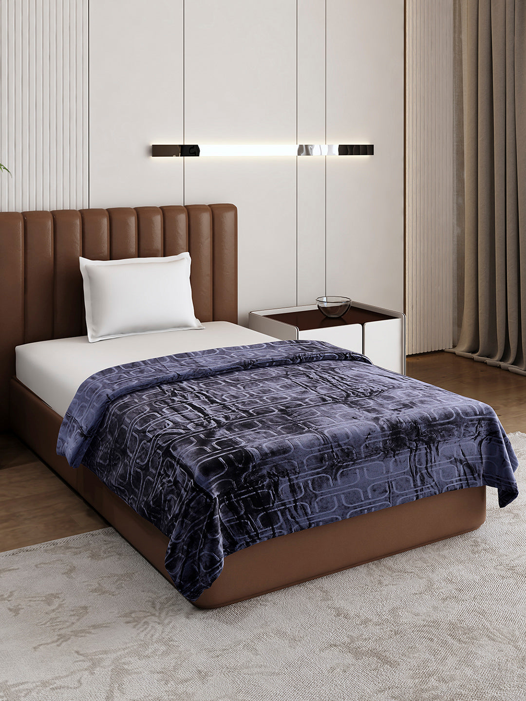Printed Single Bed 210 GSM Blanket for AC Room - (Terra)