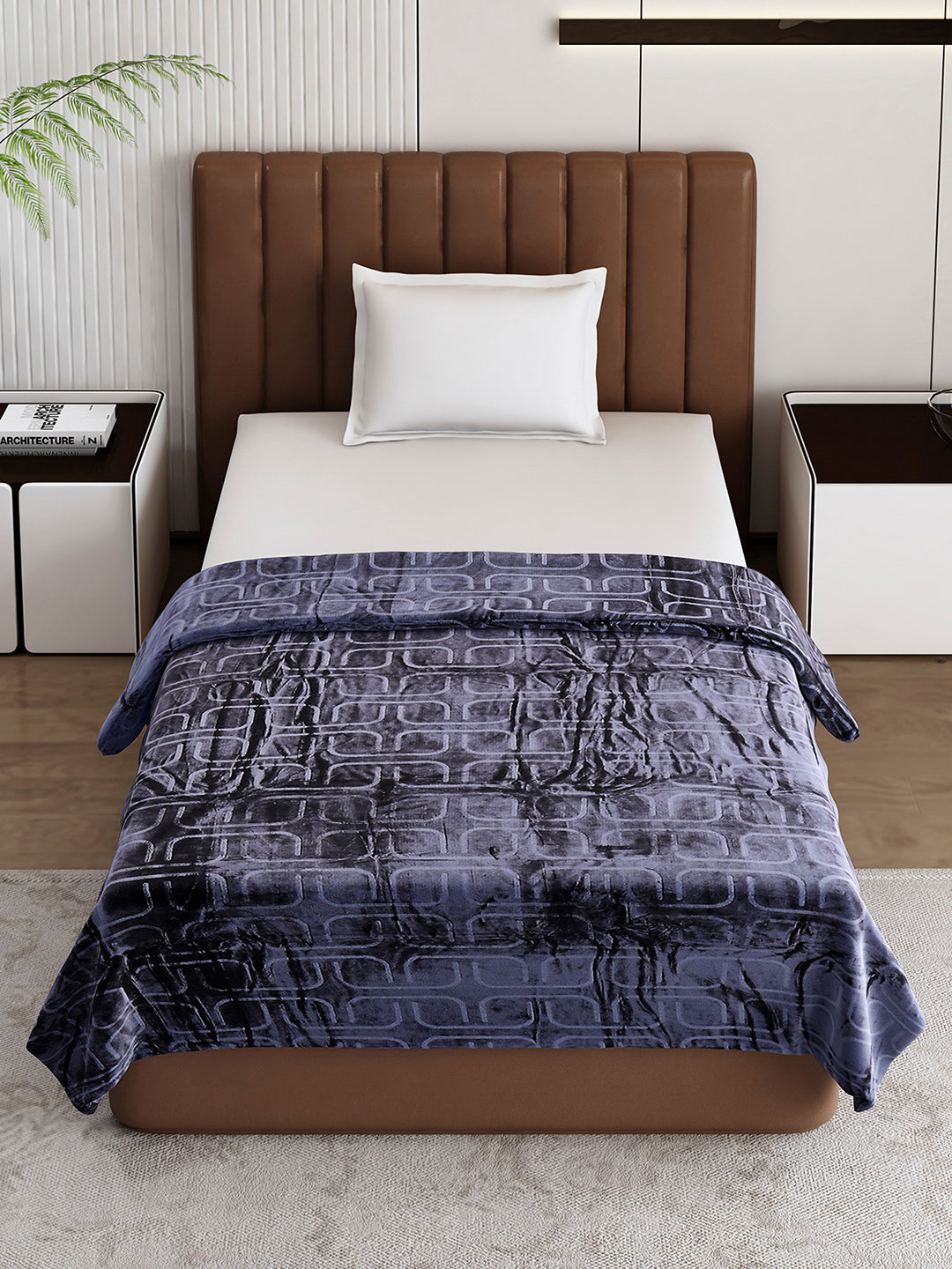 Printed Single Bed 210 GSM Blanket for AC Room - (Terra)