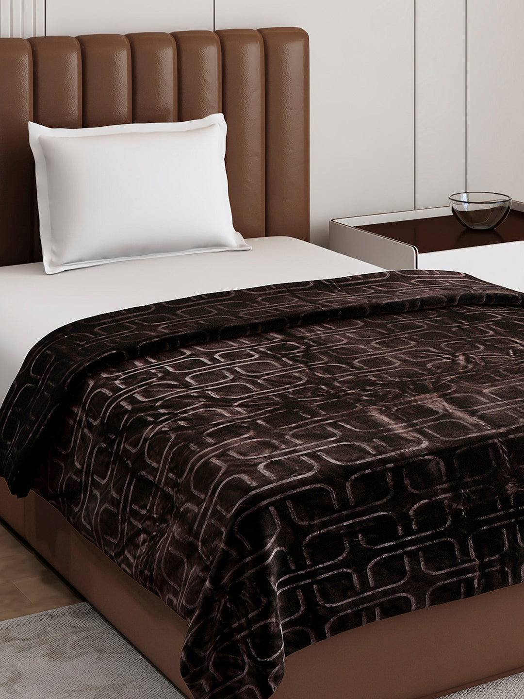 Printed Single Bed 210 GSM Blanket for AC Room - (Terra)