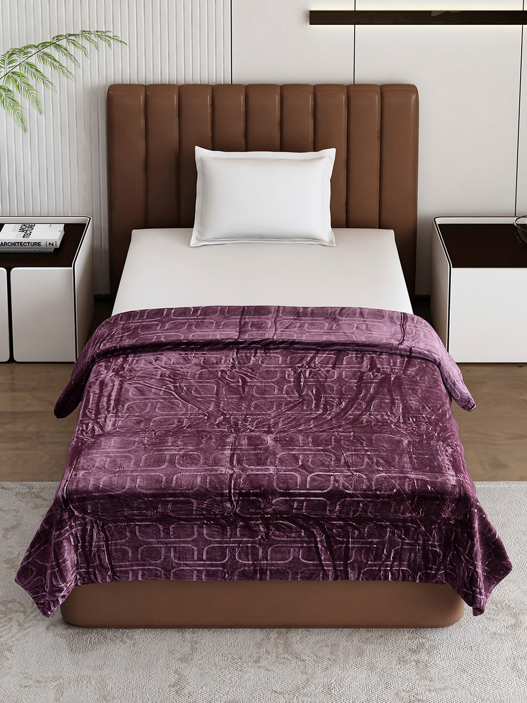 Printed Single Bed 210 GSM Blanket for AC Room - (Terra)