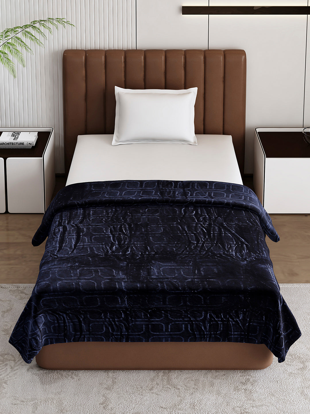 Printed Single Bed 210 GSM Blanket for AC Room - (Terra)