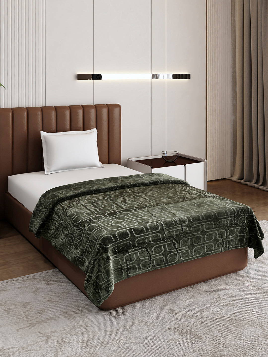 Printed Single Bed 210 GSM Blanket for AC Room - (Terra)