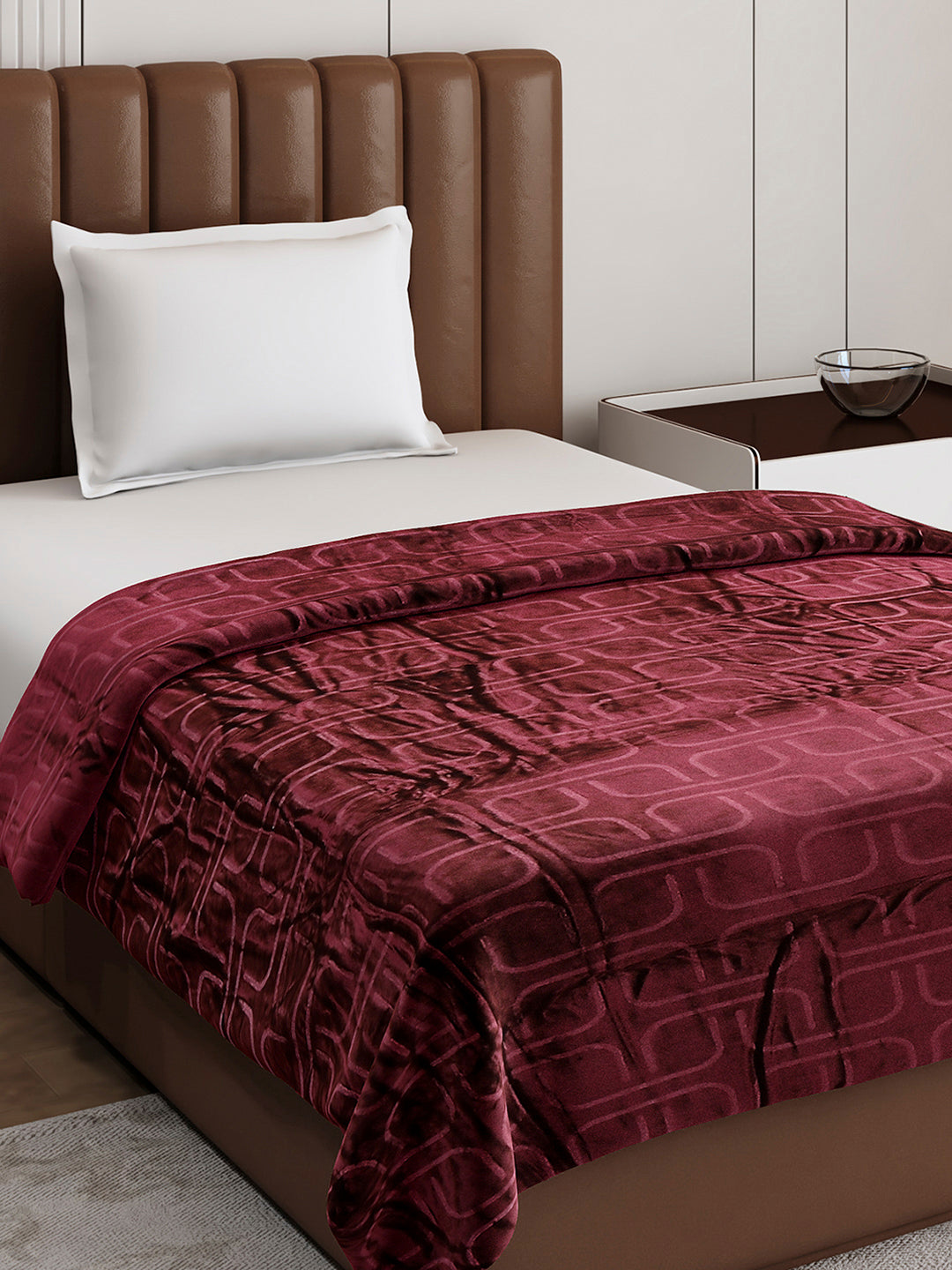 Printed Single Bed 210 GSM Blanket for AC Room - (Terra)