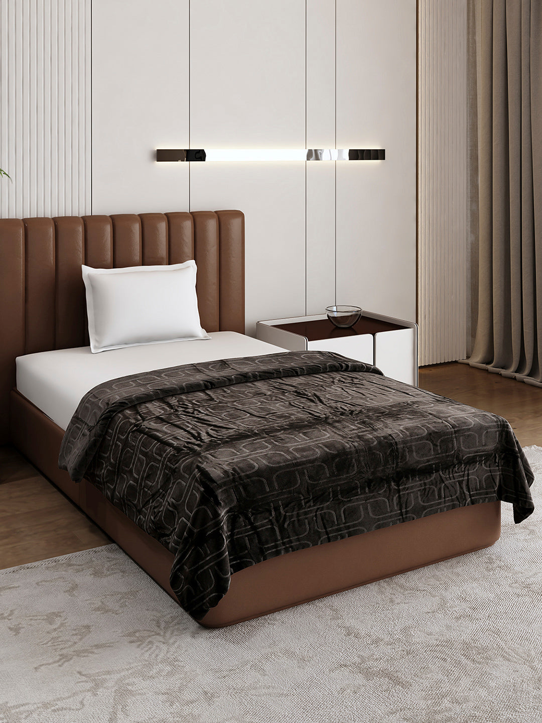 Printed Single Bed 210 GSM Blanket for AC Room - (Terra)