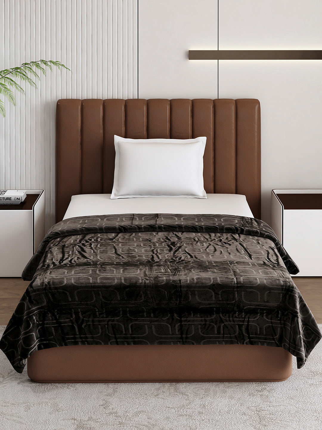 Printed Single Bed 210 GSM Blanket for AC Room - (Terra)