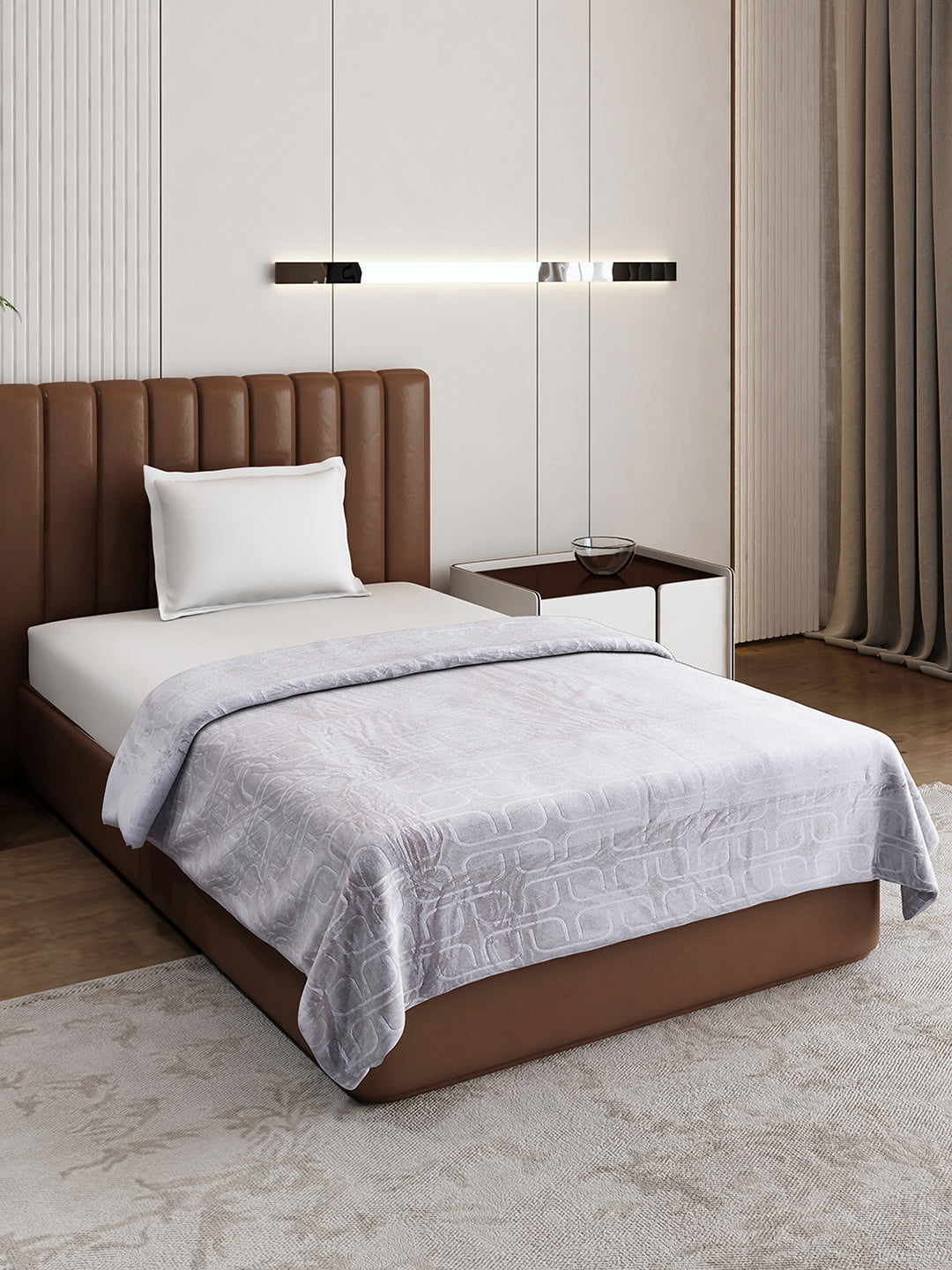 Printed Single Bed 210 GSM Blanket for AC Room - (Terra)
