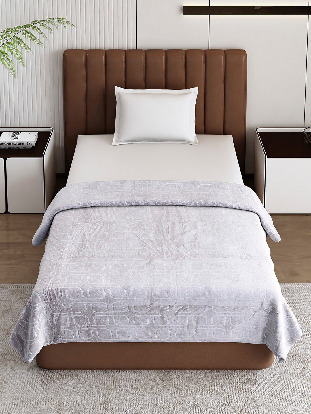 Printed Single Bed 210 GSM Blanket for AC Room - (Terra)