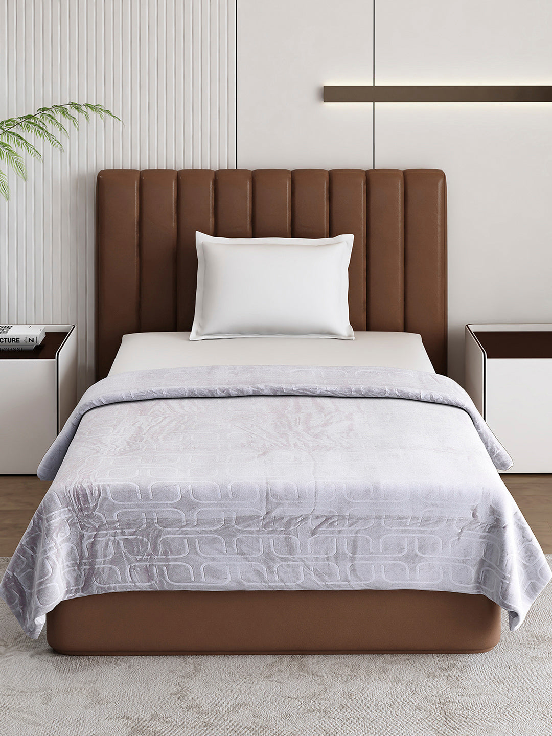 Printed Single Bed 210 GSM Blanket for AC Room - (Terra)