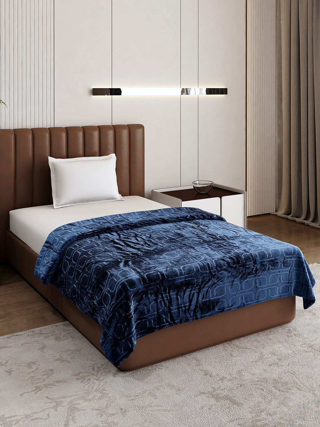Printed Single Bed 210 GSM Blanket for AC Room - (Terra)