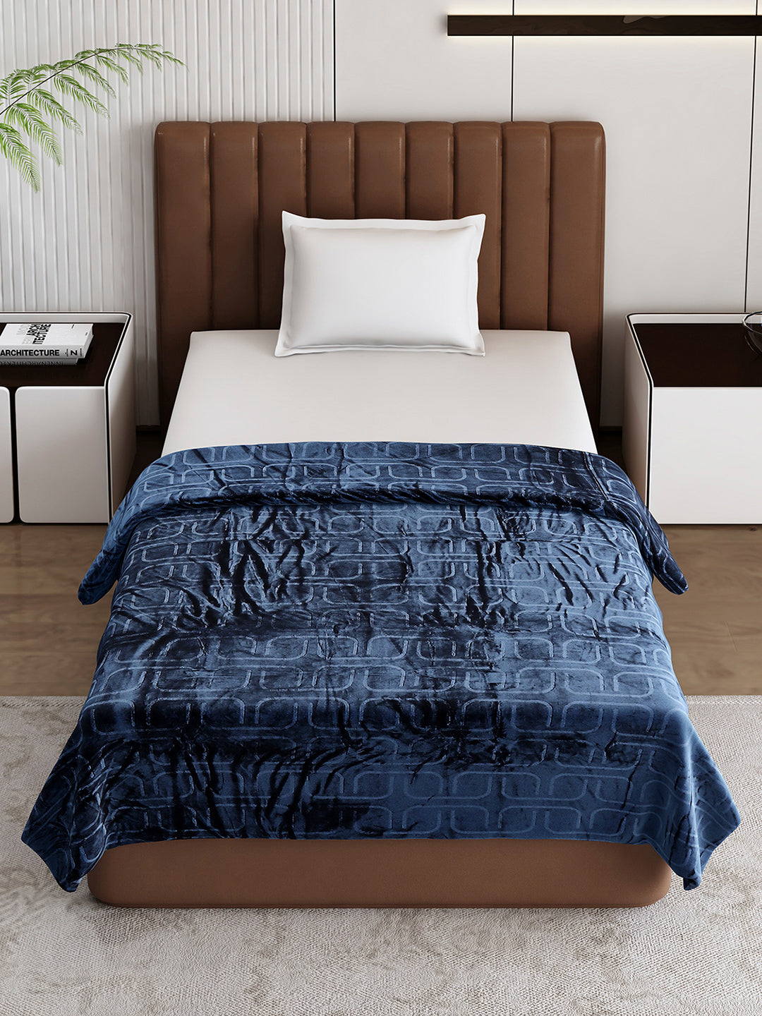 Printed Single Bed 210 GSM Blanket for AC Room - (Terra)