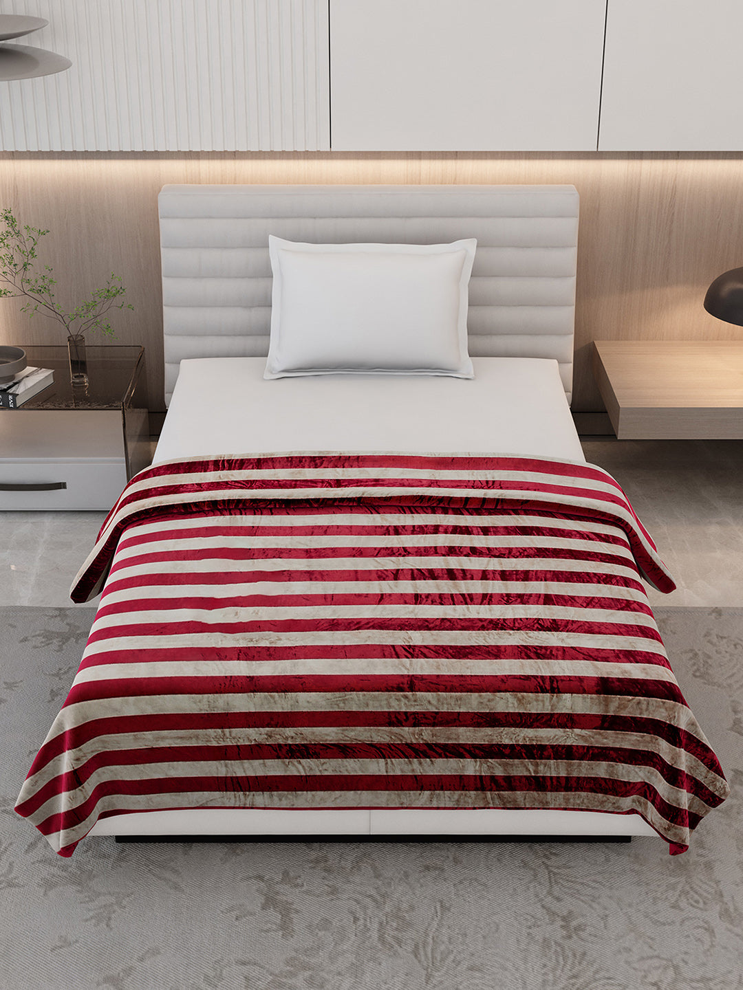 Striped Single Bed 300 GSM Blanket for AC Room - (Tribal)
