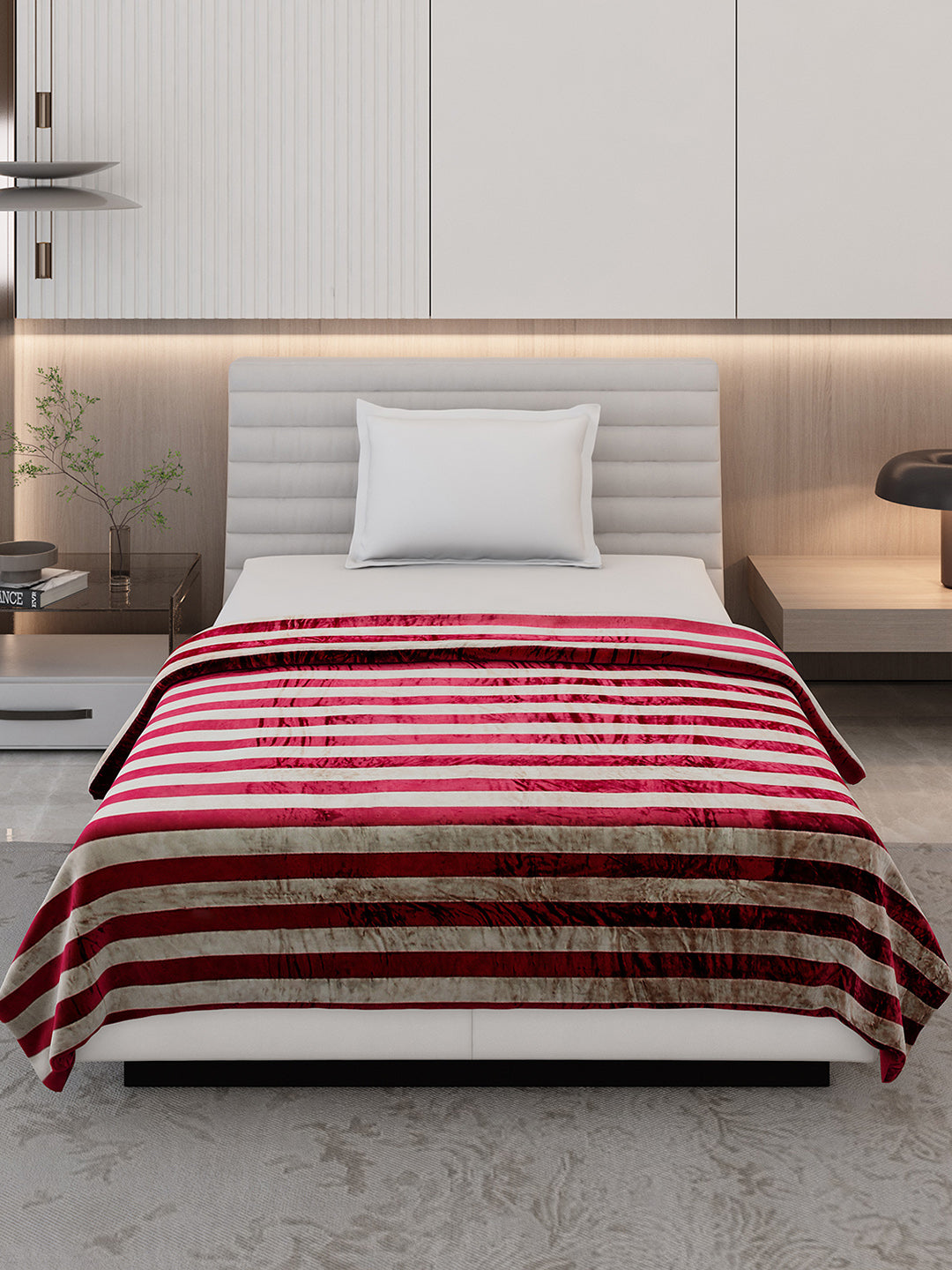 Striped Single Bed 300 GSM Blanket for AC Room - (Tribal)
