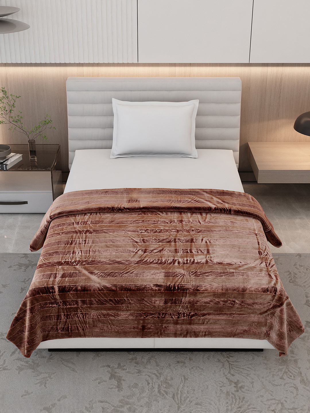 Striped Single Bed 300 GSM Blanket for AC Room - (Tribal)