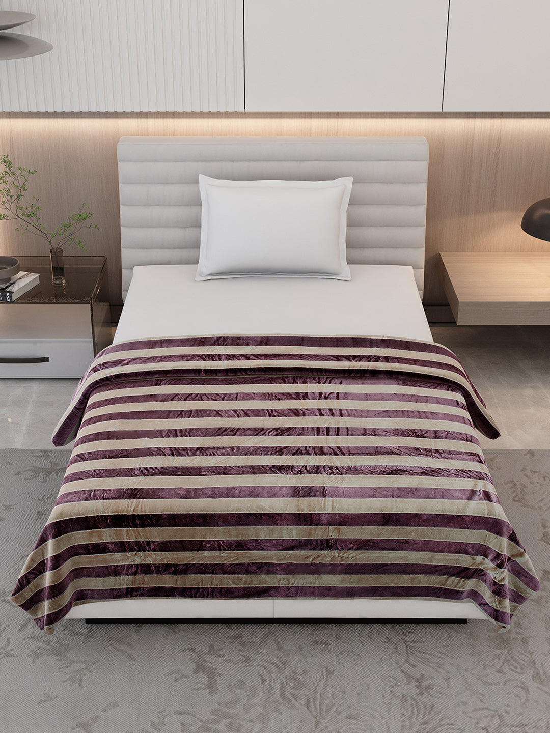 Striped Single Bed 300 GSM Blanket for AC Room - (Tribal)