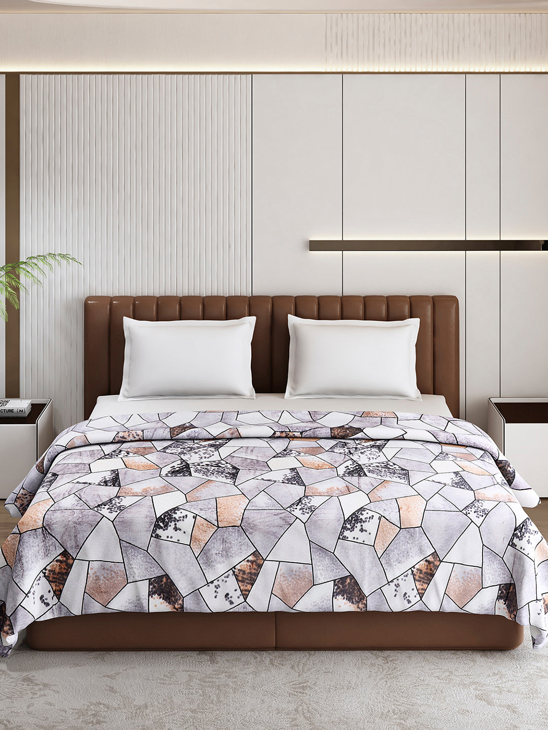 Printed Double Bed 300 GSM Blanket for AC Room - (Tulip)