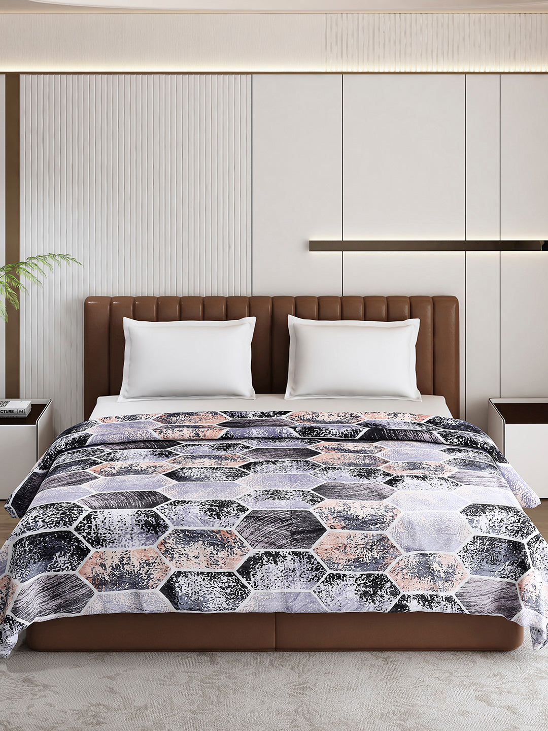 Printed Double Bed 300 GSM Blanket for AC Room - (Tulip)