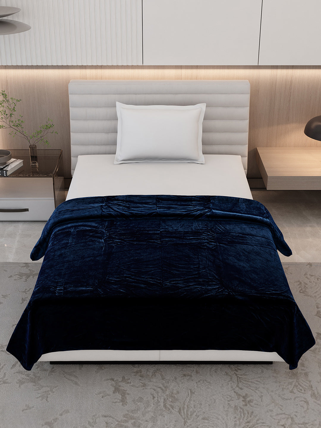 Solid Single Bed 300 GSM Blanket for AC Room - (Vivid)