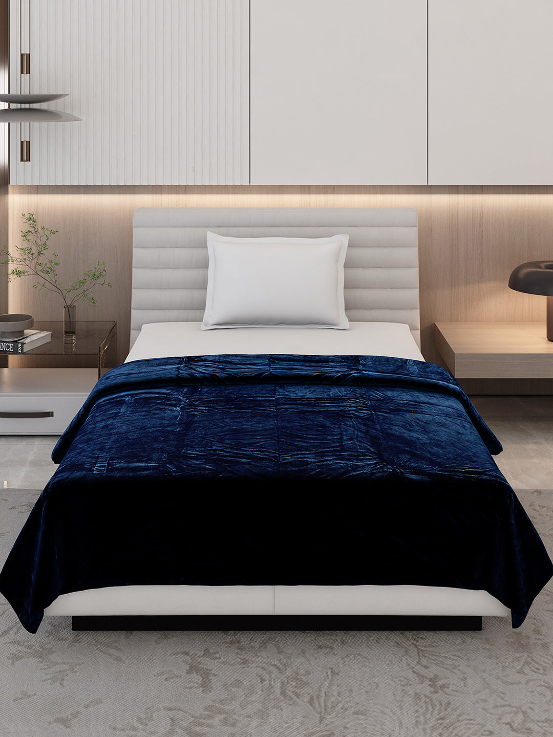Solid Single Bed 300 GSM Blanket for AC Room - (Vivid)