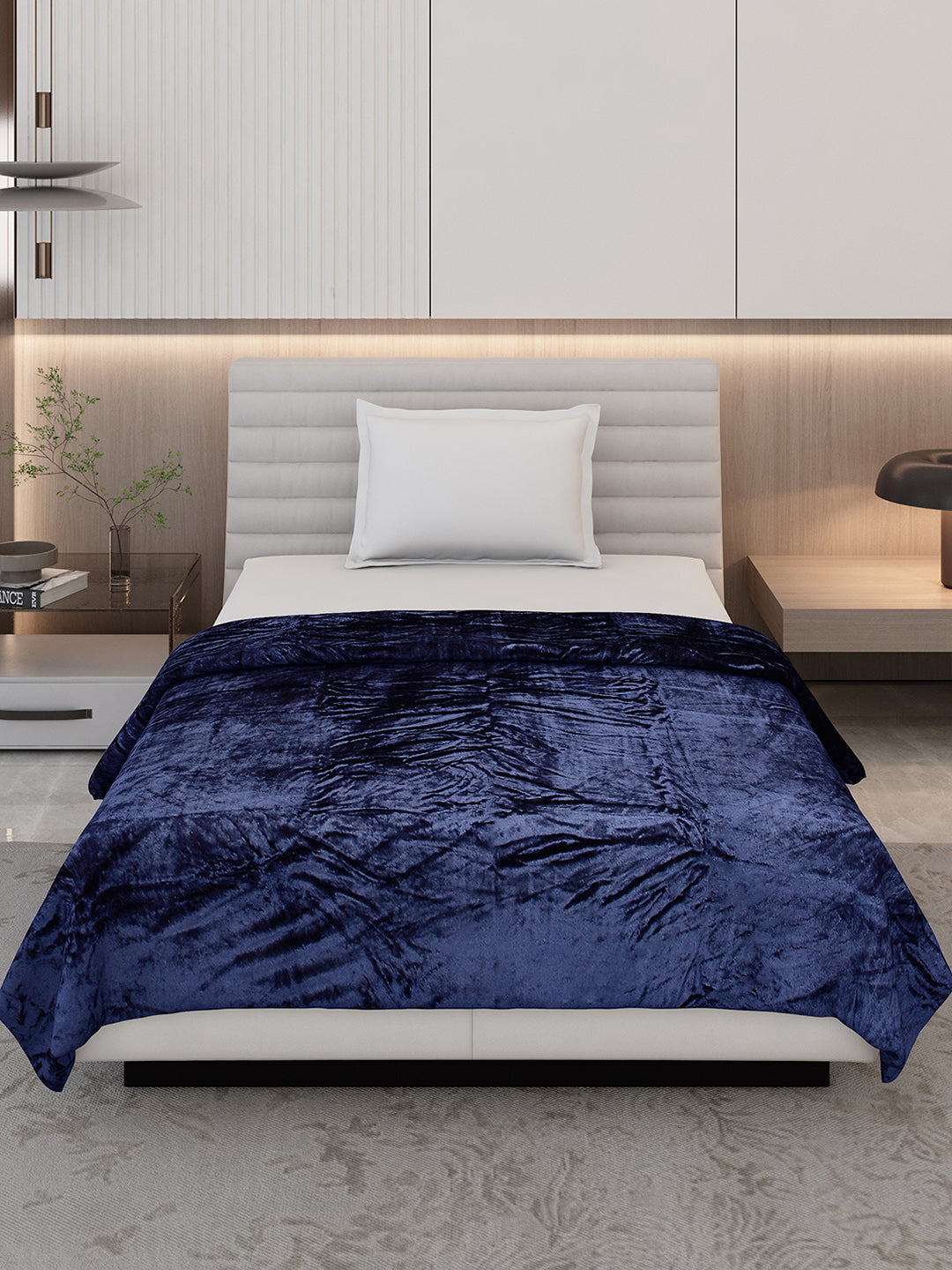 Solid Single Bed 300 GSM Blanket for AC Room - (Vivid)