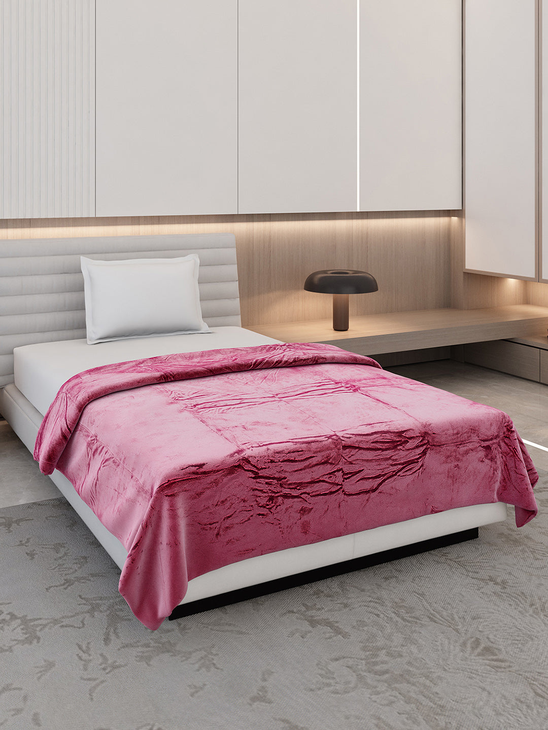 Solid Single Bed 300 GSM Blanket for AC Room - (Vivid)