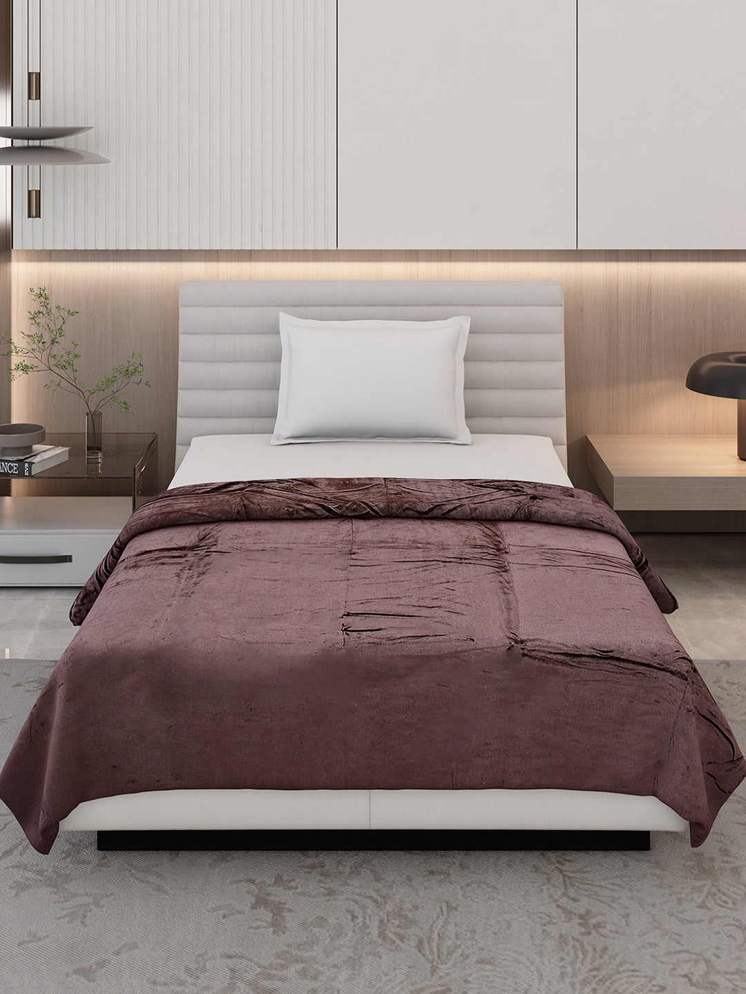 Solid Single Bed 300 GSM Blanket for AC Room - (Vivid)