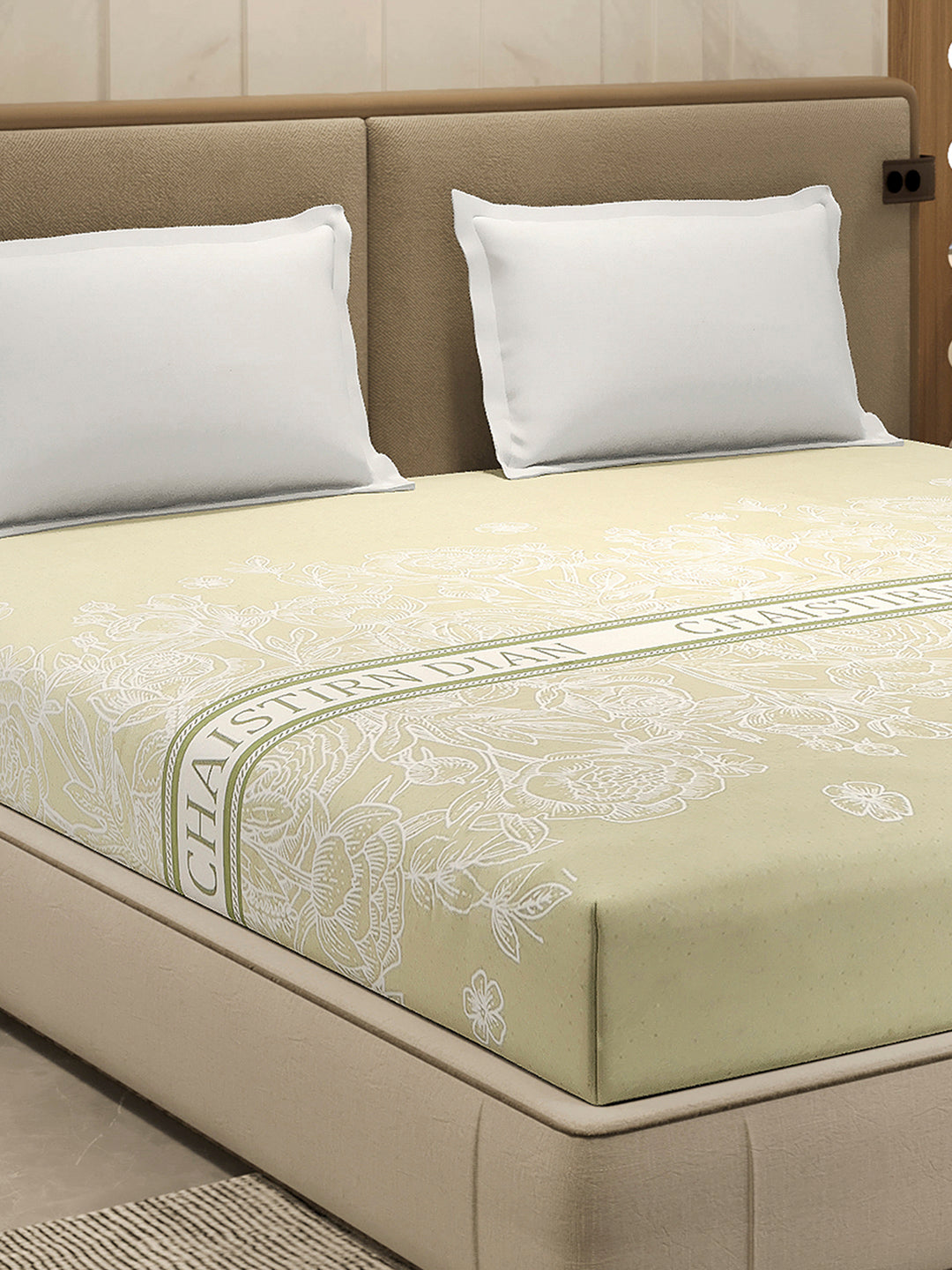 110 GSM Polyester Double Bed 1 Bedsheet with 2 Pillow Cover (Aromatica)
