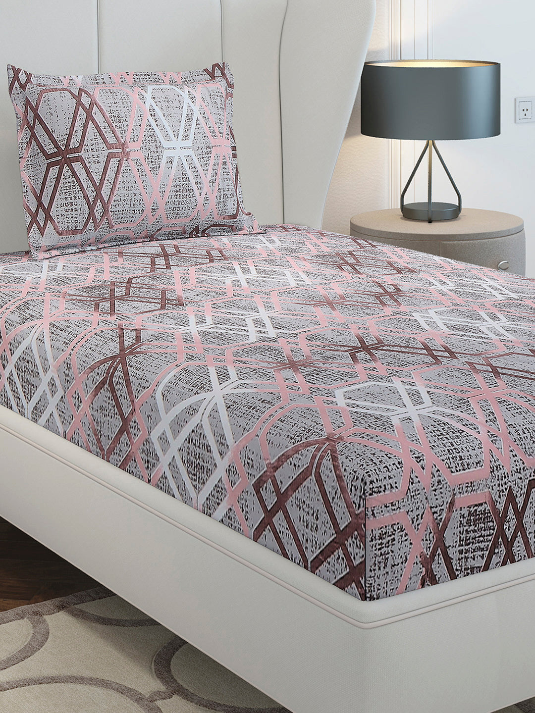 130 GSM Polyester Single Bedsheet with 1 Pillow Cover (Decoy)