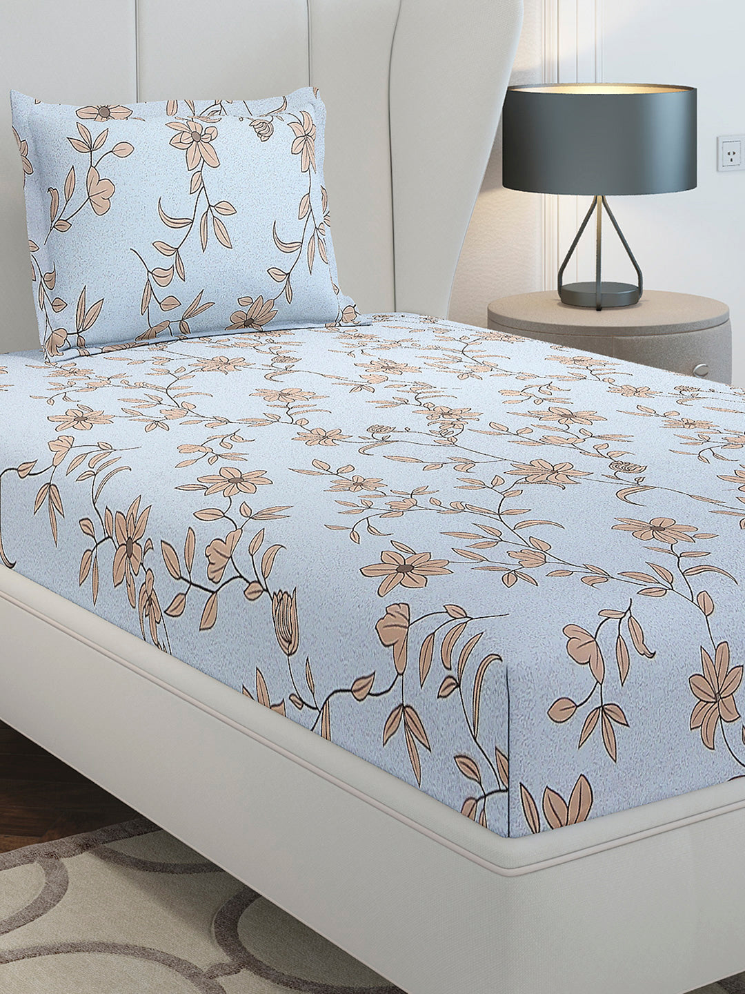 130 GSM Polyester Single Bedsheet with 1 Pillow Cover (Decoy)