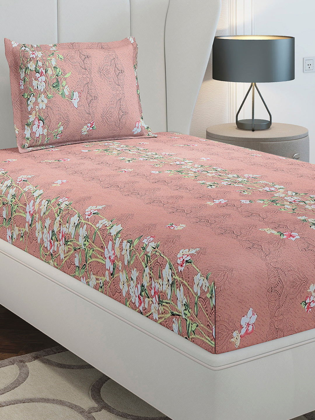 130 GSM Polyester Single Bedsheet with 1 Pillow Cover (Decoy)