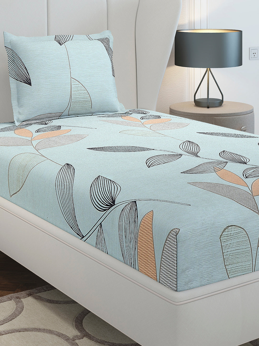 130 GSM Polyester Single Bedsheet with 1 Pillow Cover (Decoy)