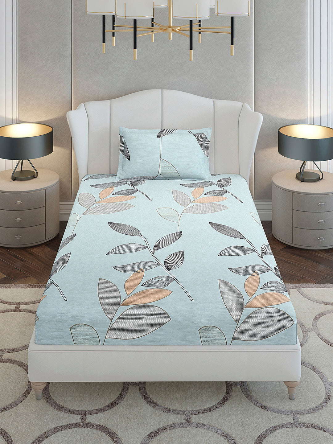 130 GSM Polyester Single Bedsheet with 1 Pillow Cover (Decoy)