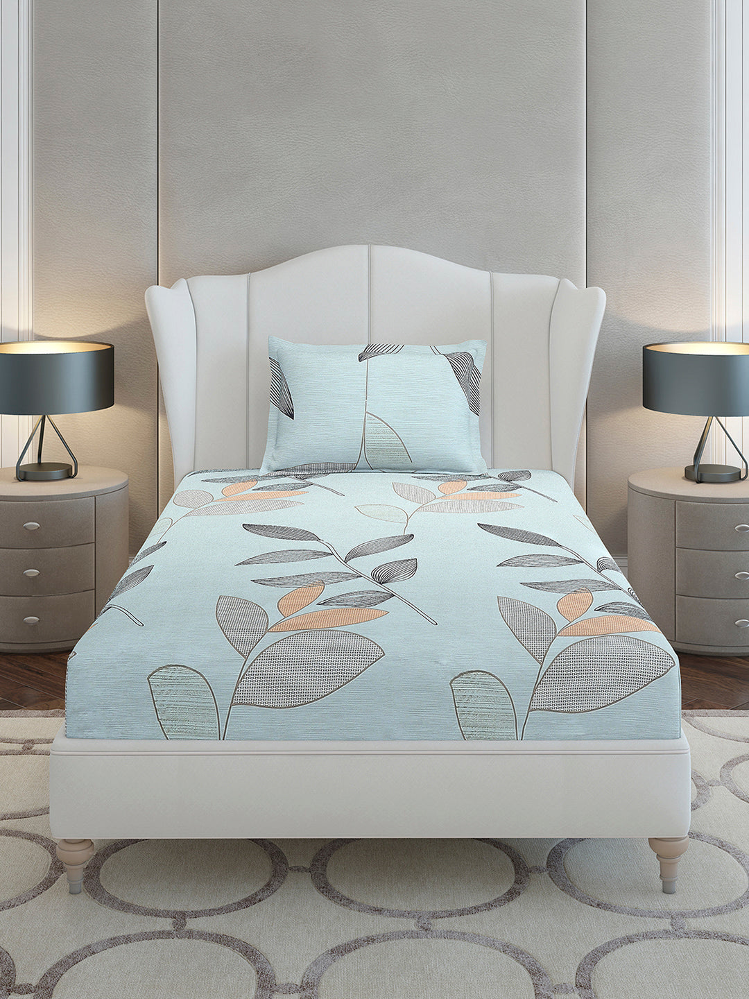 130 GSM Polyester Single Bedsheet with 1 Pillow Cover (Decoy)