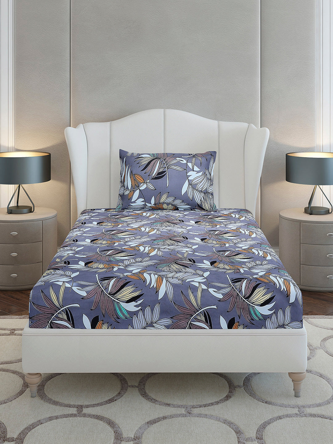 130 GSM Polyester Single Bedsheet with 1 Pillow Cover (Decoy)