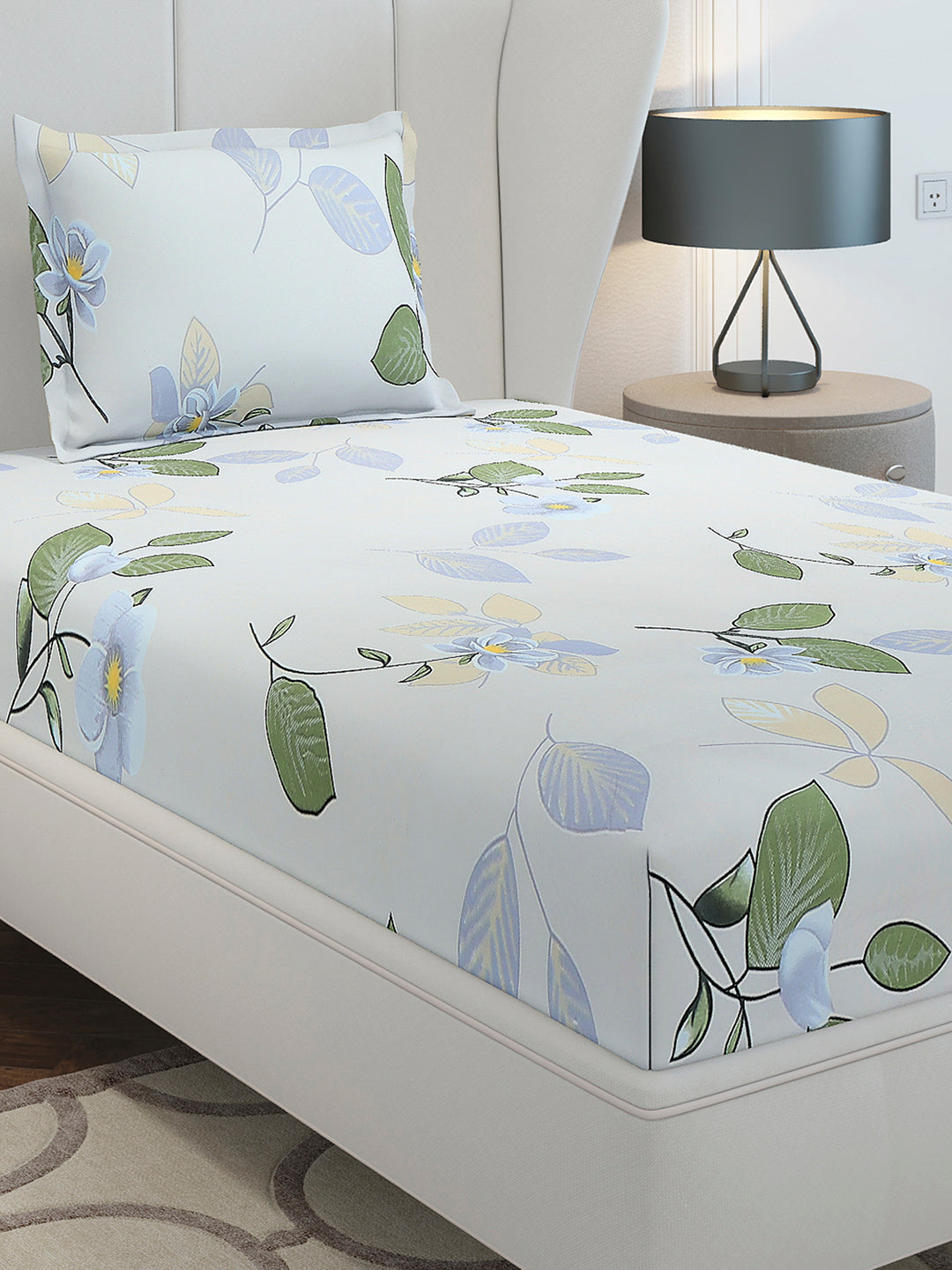 130 GSM Polyester Single Bedsheet with 1 Pillow Cover (Decoy)