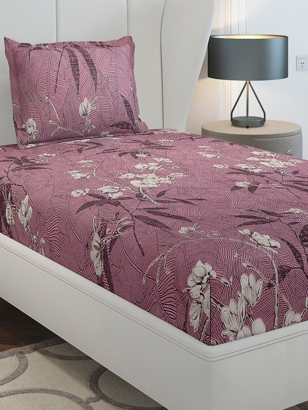 130 GSM Polyester Single Bedsheet with 1 Pillow Cover (Decoy)