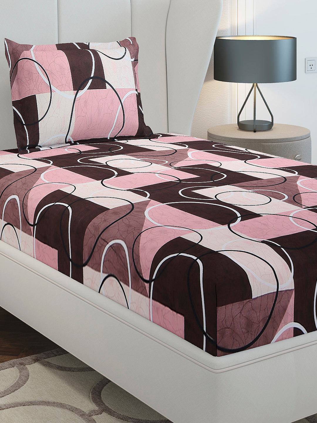 130 GSM Polyester Single Bedsheet with 1 Pillow Cover (Decoy)