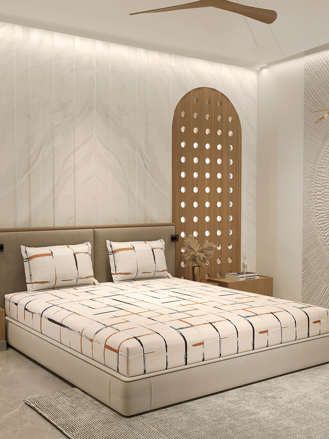 210 TC 100% Bamboo King 1 Bedsheet with 2 Pillow Cover (Eco-Ease)