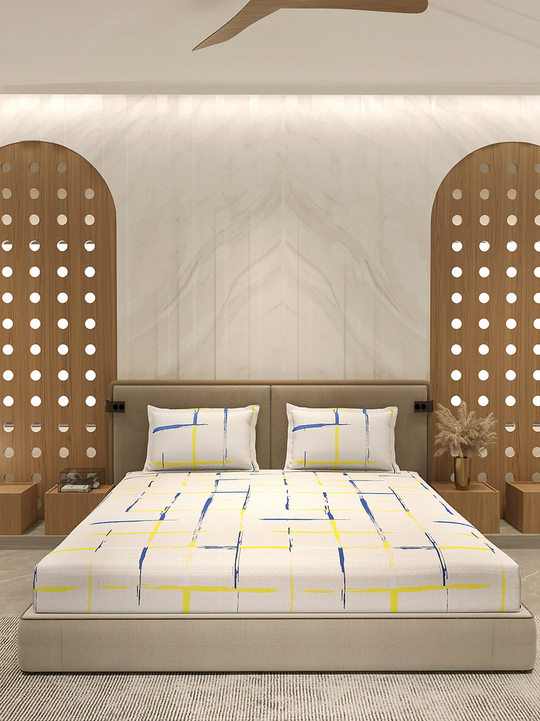 210 TC 100% Bamboo King 1 Bedsheet with 2 Pillow Cover (Eco-Ease)