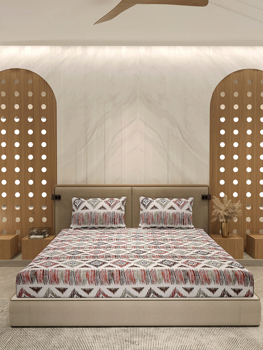 210 TC 100% Bamboo King 1 Bedsheet with 2 Pillow Cover (Eco-Ease)