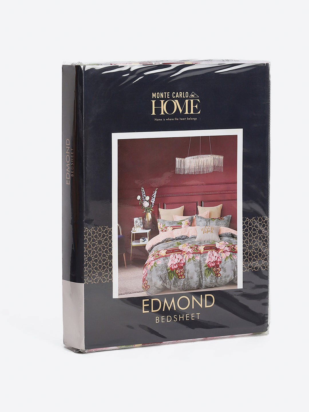 130 GSM Polyester King Size 1 Bedsheet with 2 Pillow Covers (Edmond)