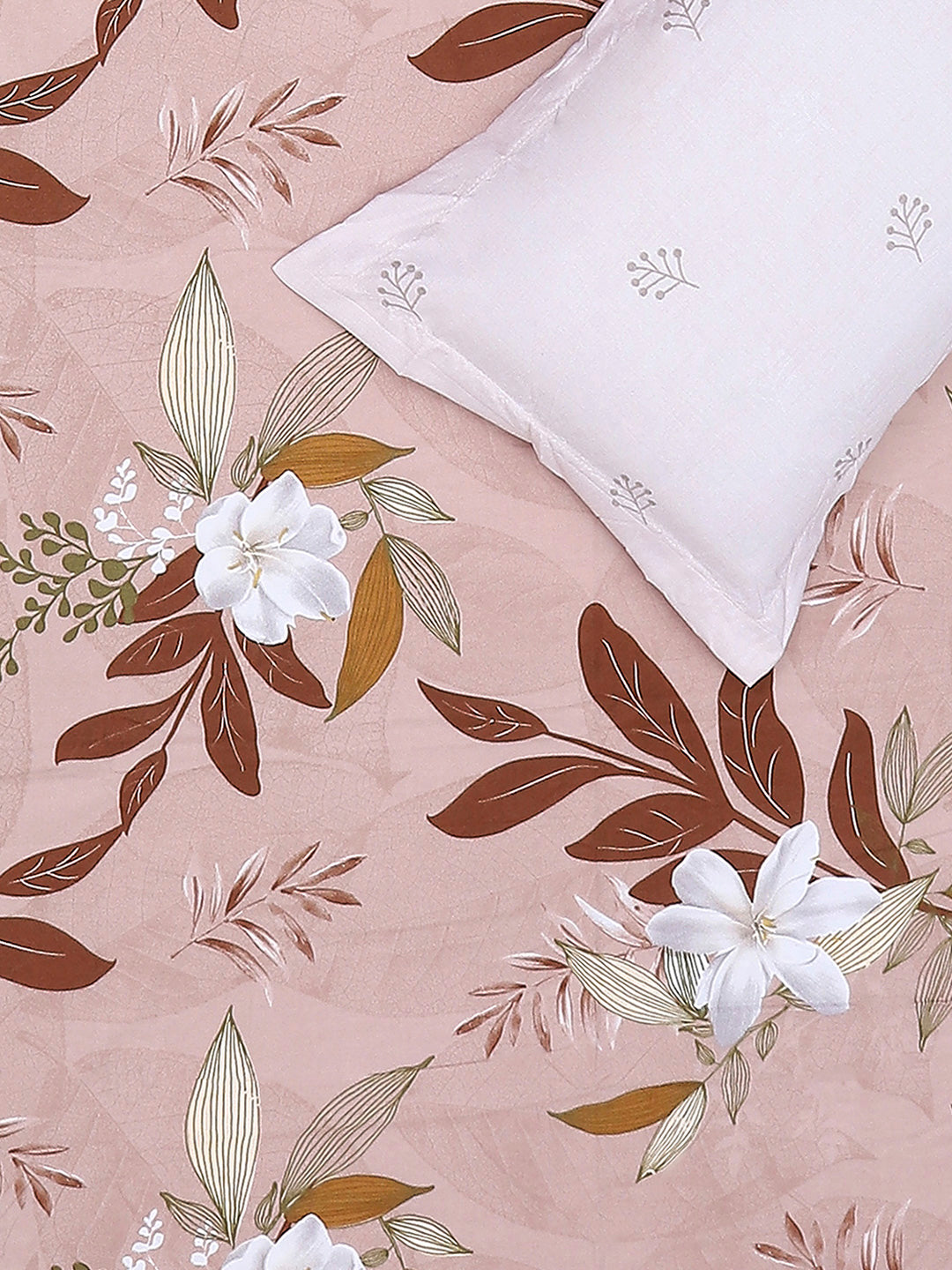 130 GSM Polyester King Size 1 Bedsheet with 2 Pillow Covers (Edmond)