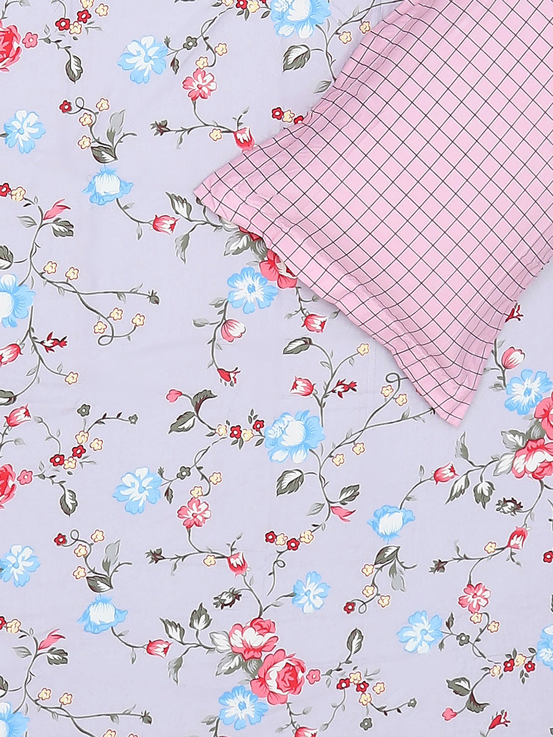 130 GSM Polyester King Size 1 Bedsheet with 2 Pillow Covers (Edmond)