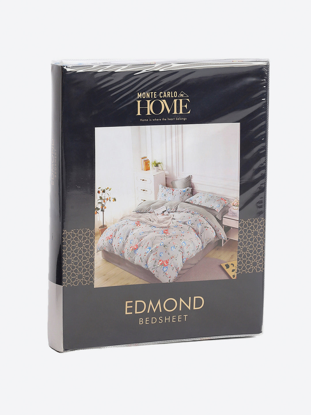 130 GSM Polyester King Size 1 Bedsheet with 2 Pillow Covers (Edmond)