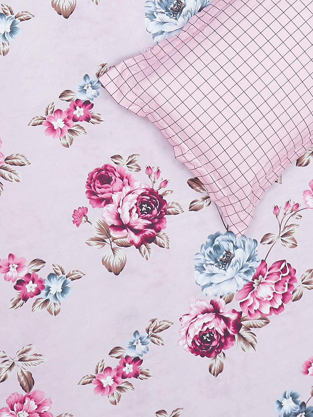 130 GSM Polyester King Size 1 Bedsheet with 2 Pillow Covers (Edmond)