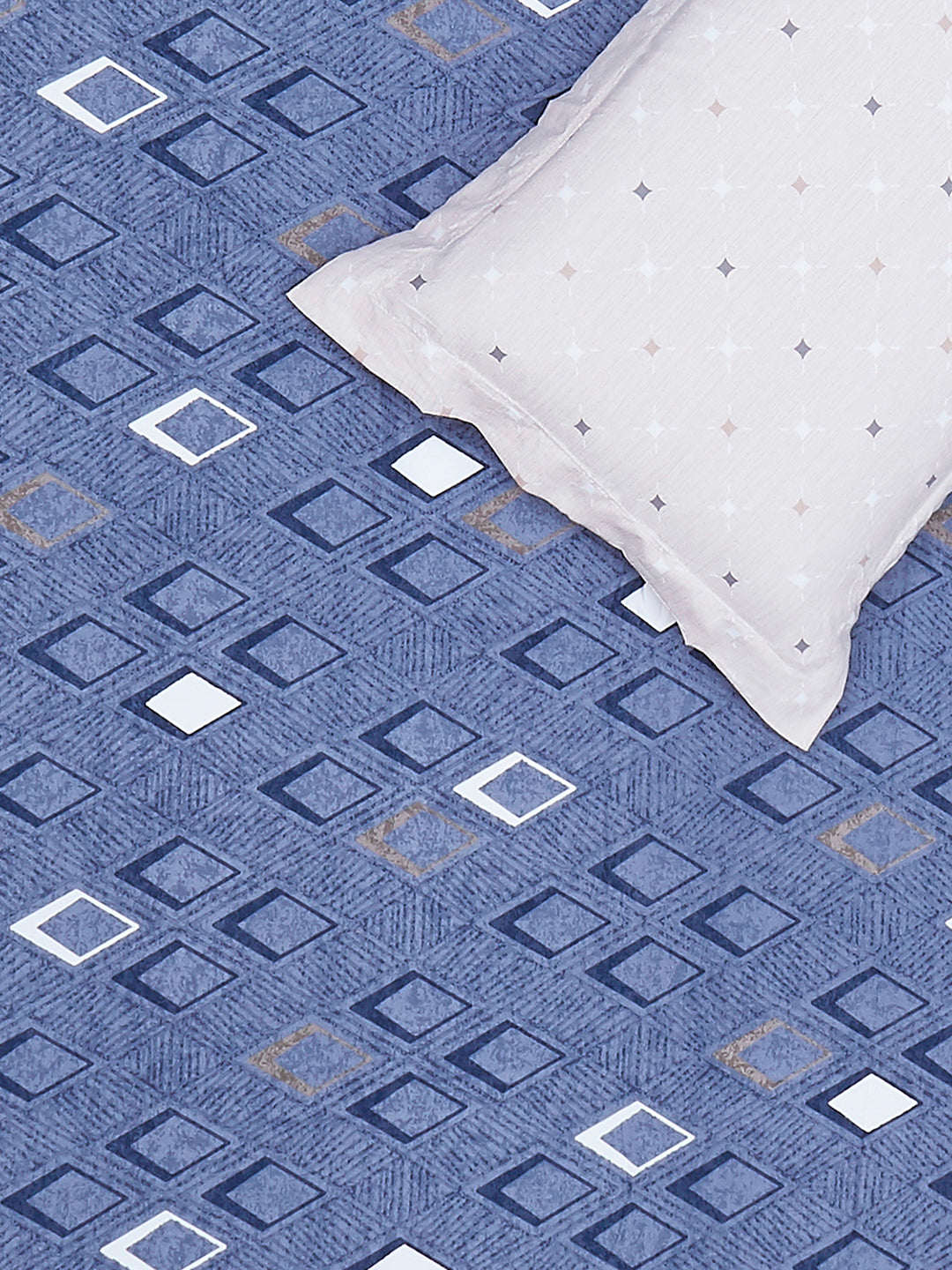 130 GSM Polyester King Size 1 Bedsheet with 2 Pillow Covers (Edmond)