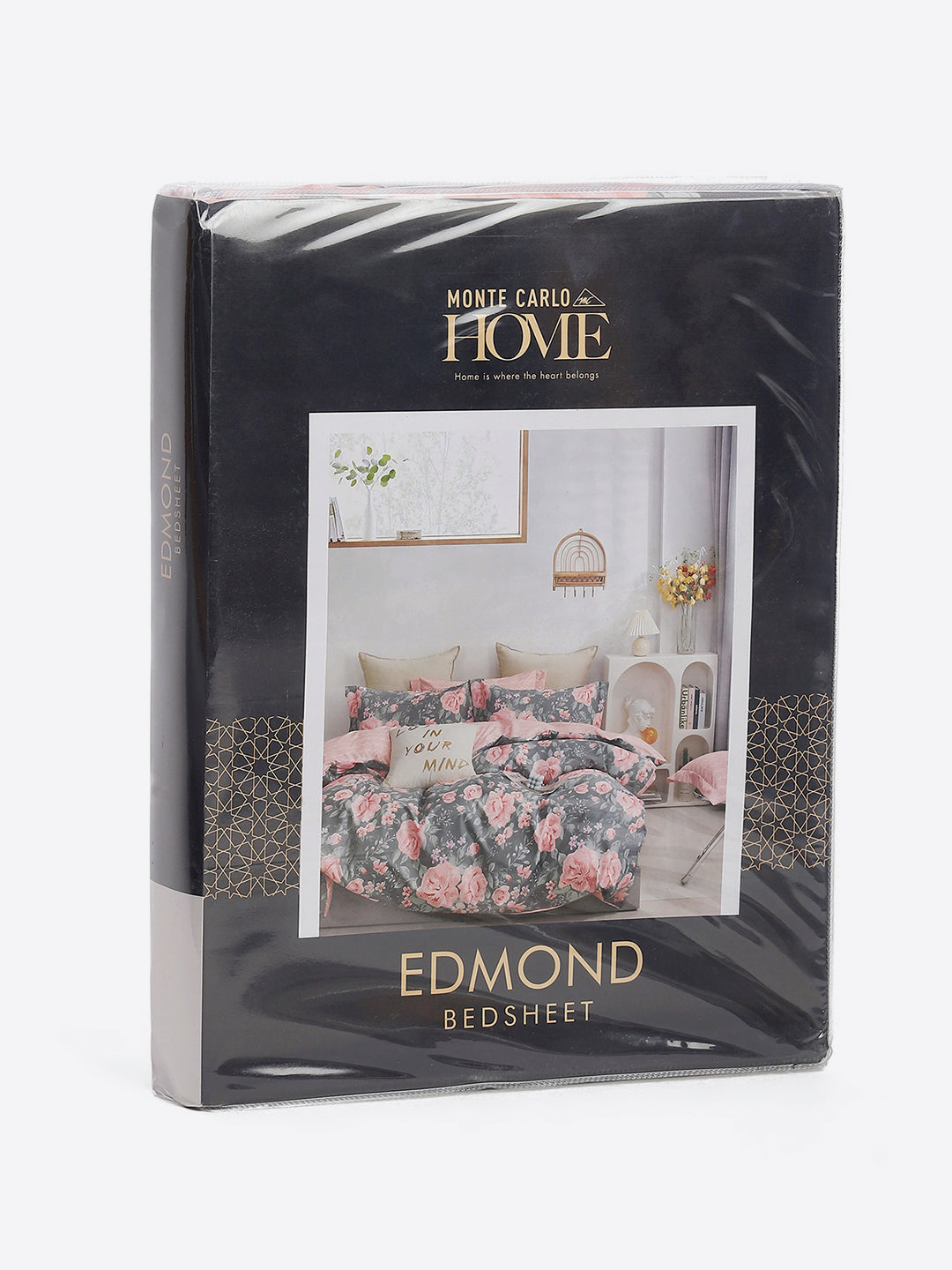 130 GSM Polyester King Size 1 Bedsheet with 2 Pillow Covers (Edmond)