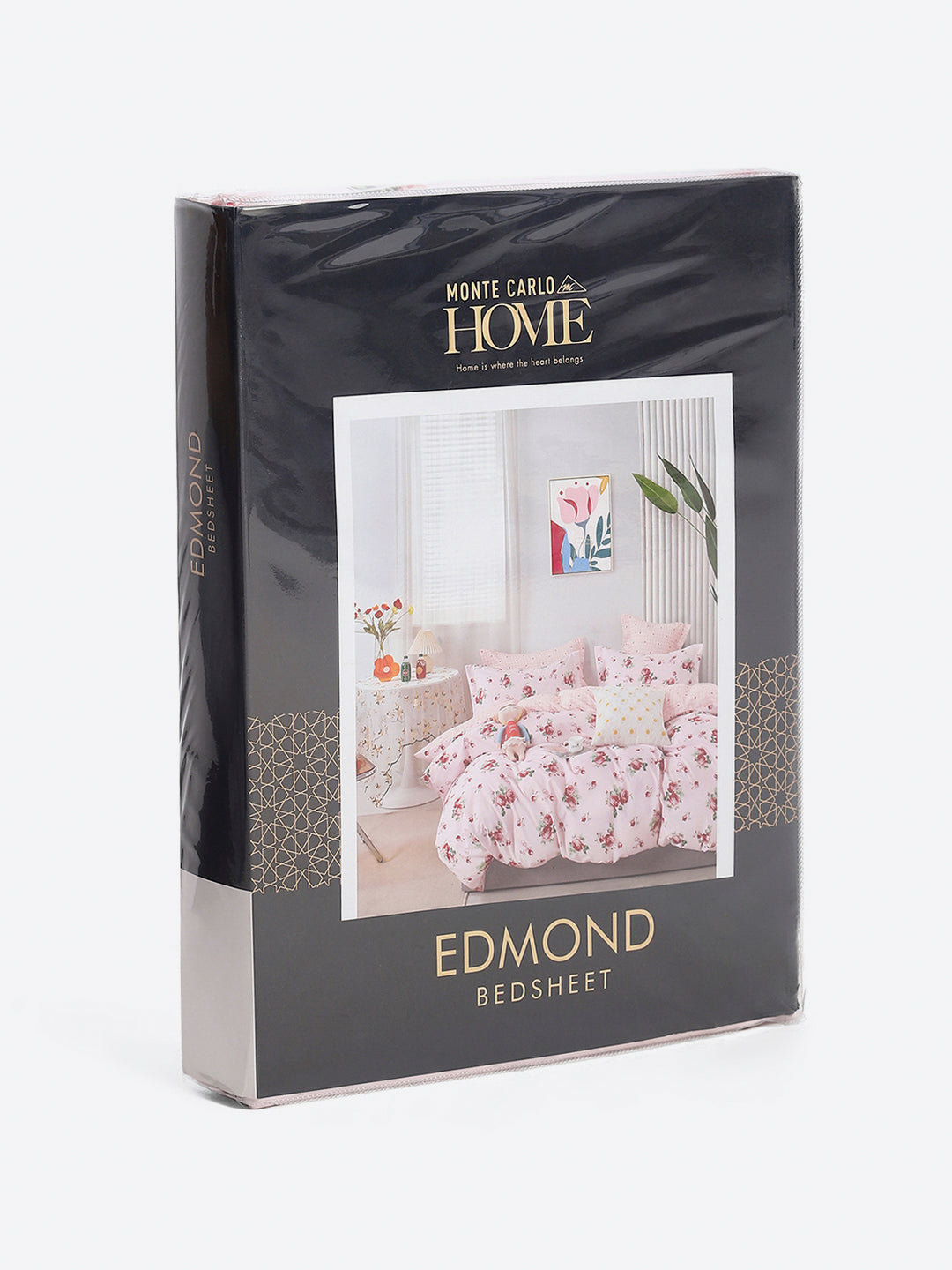 130 GSM Polyester King Size 1 Bedsheet with 2 Pillow Covers (Edmond)