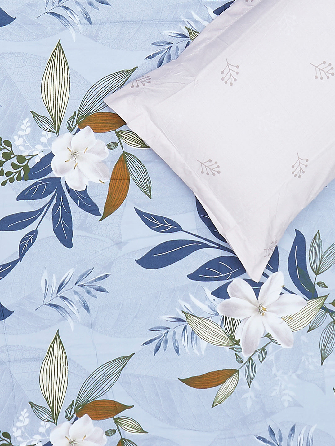 130 GSM Polyester King Size 1 Bedsheet with 2 Pillow Covers (Edmond)